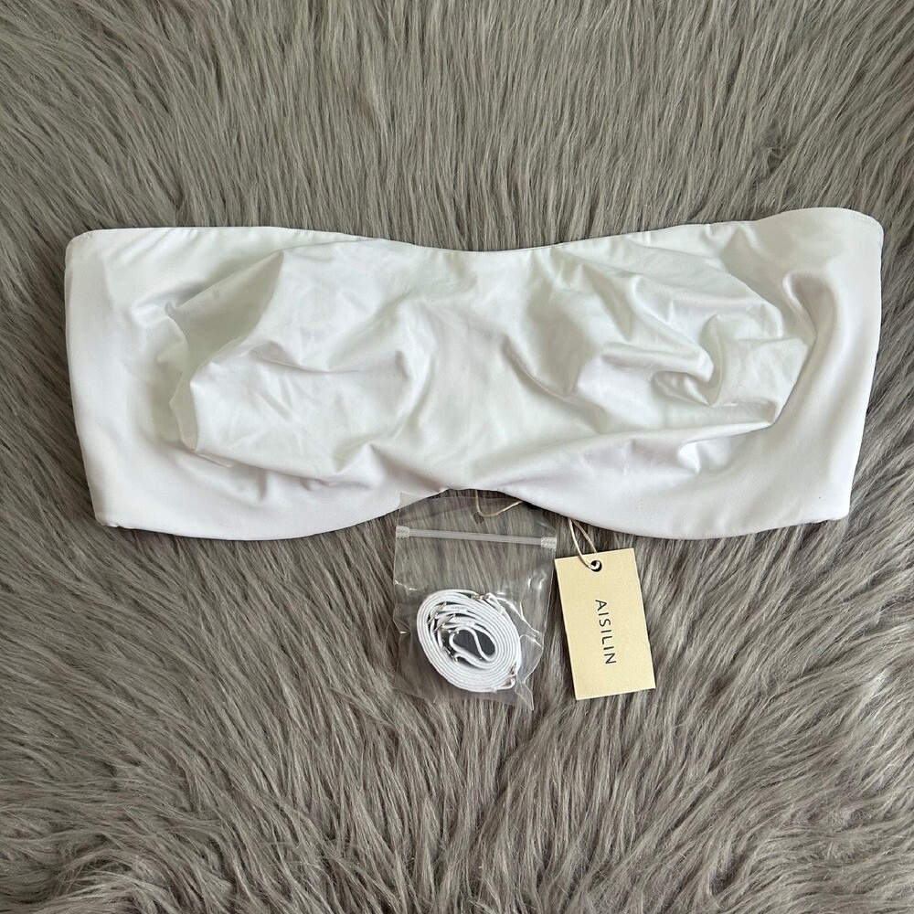 Aisilin Unlined Bra Women's Size 40Fโ White Underwire Back Closure Unpadded